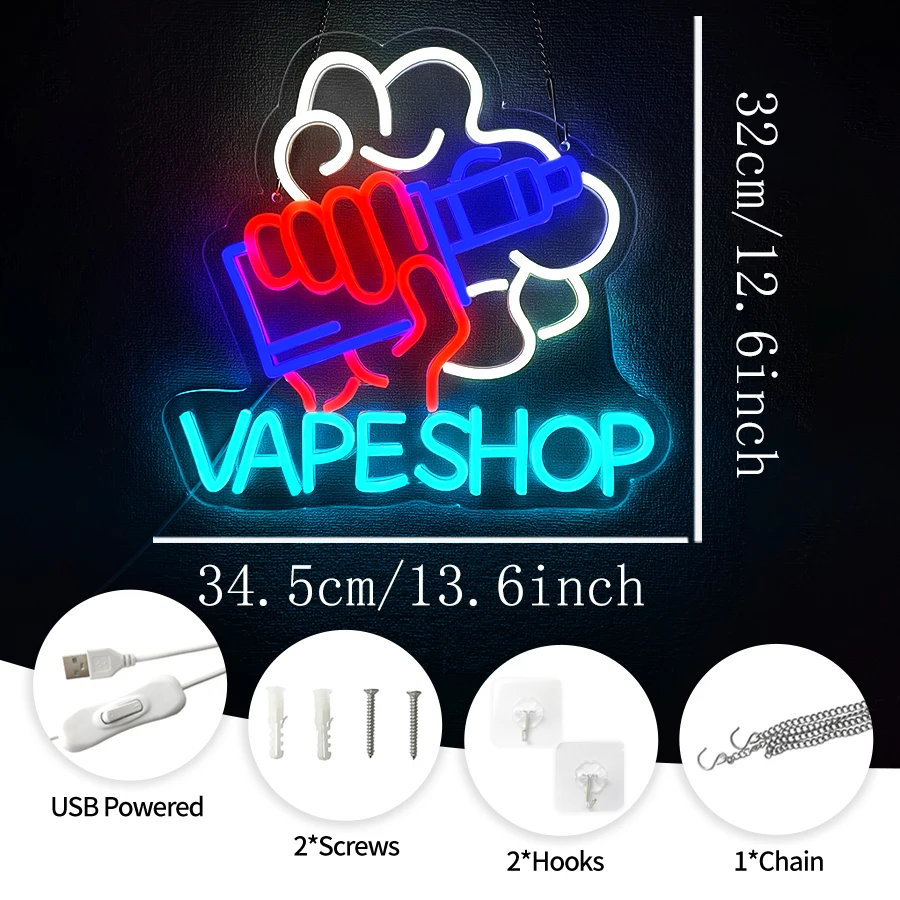LED Neon Lights Business Windo - مراجعة Vaping Store وسعره