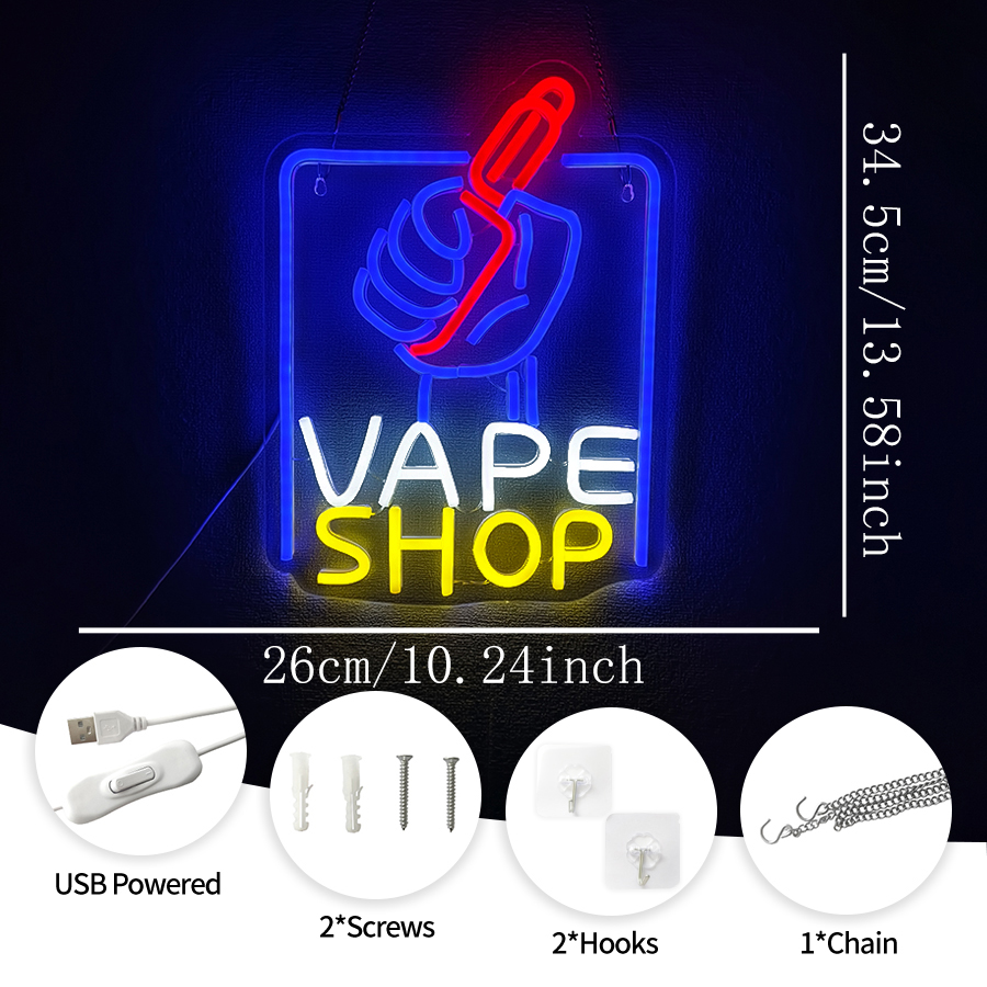 VAPE Shop Neon Sign for Smoke  - مراجعة Vaping Store وسعره