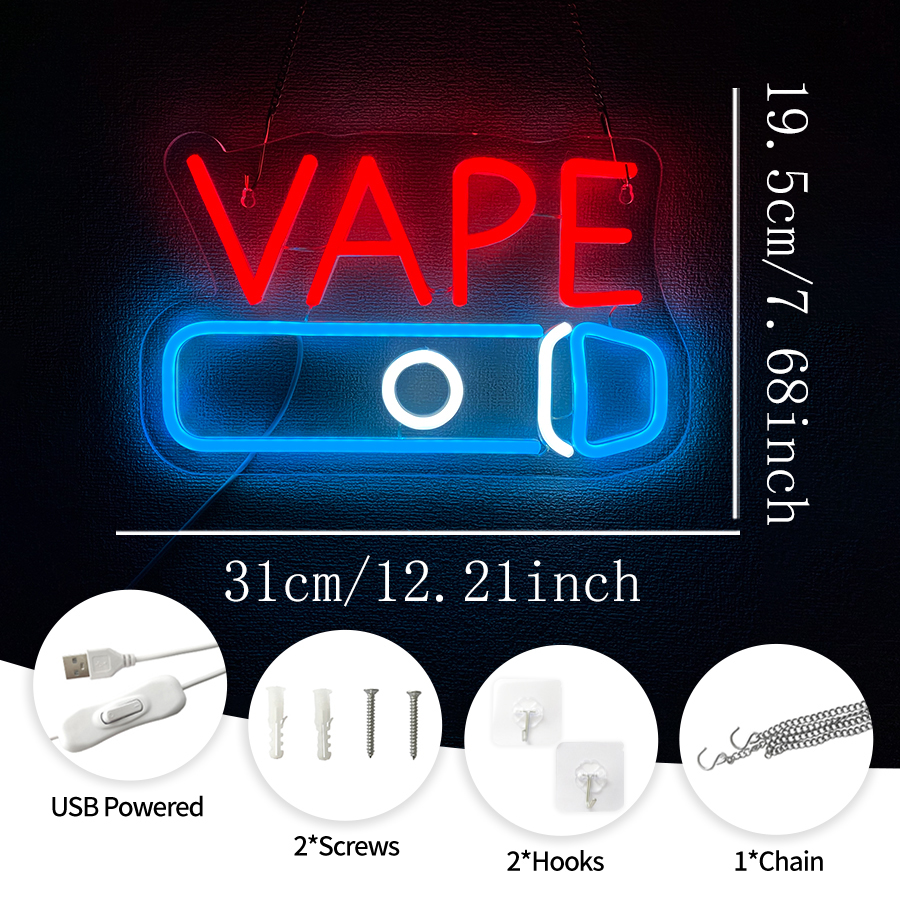 VAPE Shop Neon Sign for Smoke  - مراجعة Vaping Store وسعره