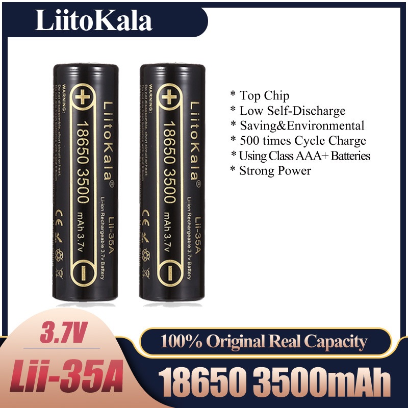 2-10pcs LiitoKala Lii-35A 1865 - مراجعة Vape Battery 18650 وسعره