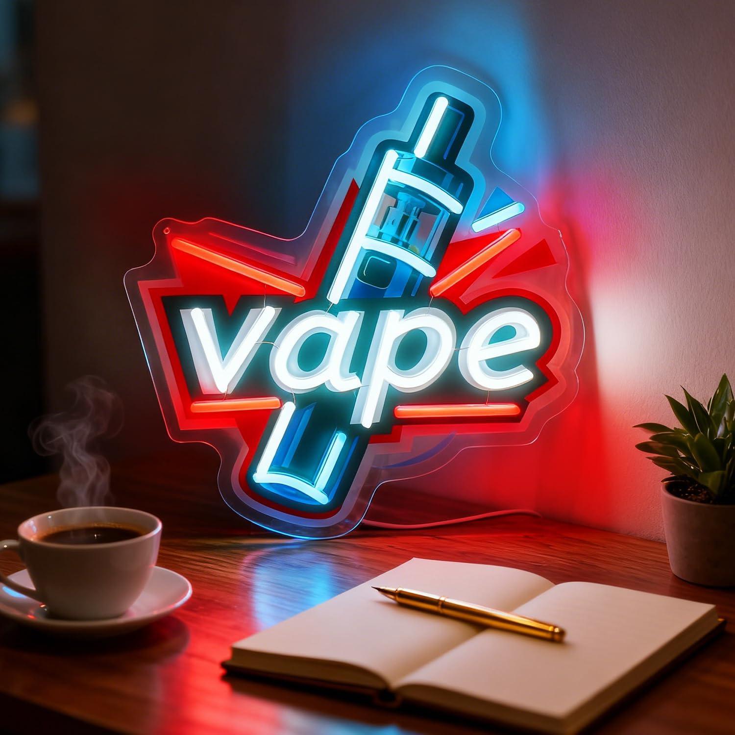 Vape Neon Sign USB Dimmable LE - مراجعة Vaping Store وسعره
