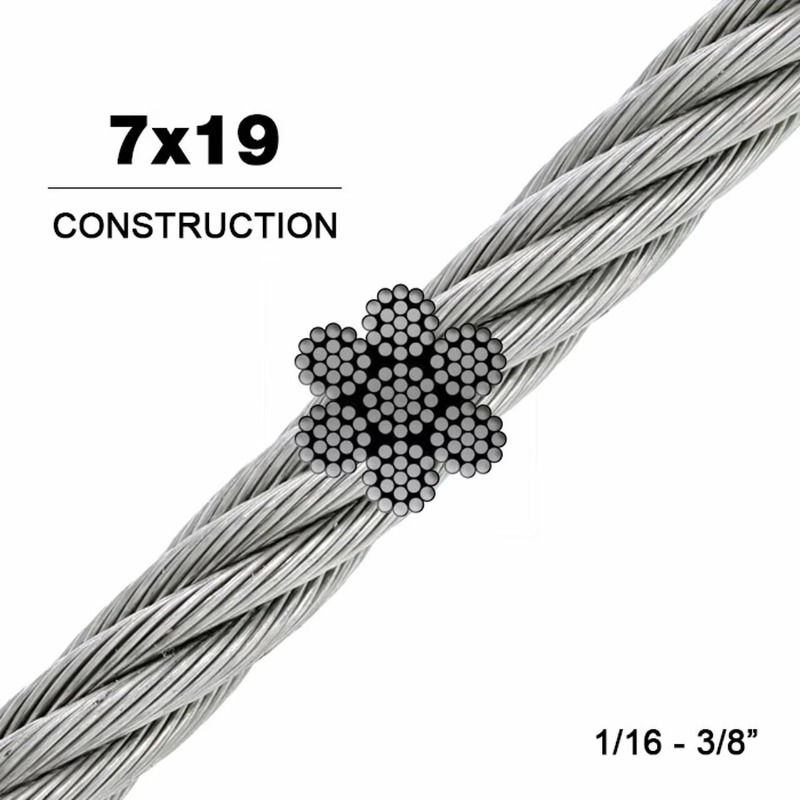 Wire Rope 7X19 Diameter 3.18mm - مراجعة Stainless Wire Ss316 وسعره