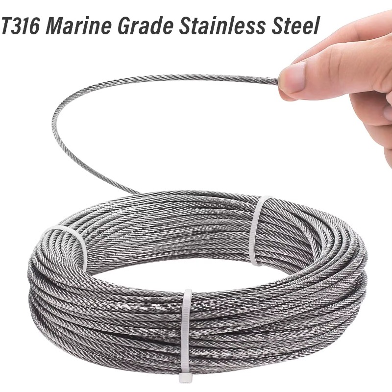 Wire Rope 7X19 Diameter 3.18mm - مراجعة Stainless Wire Ss316 وسعره
