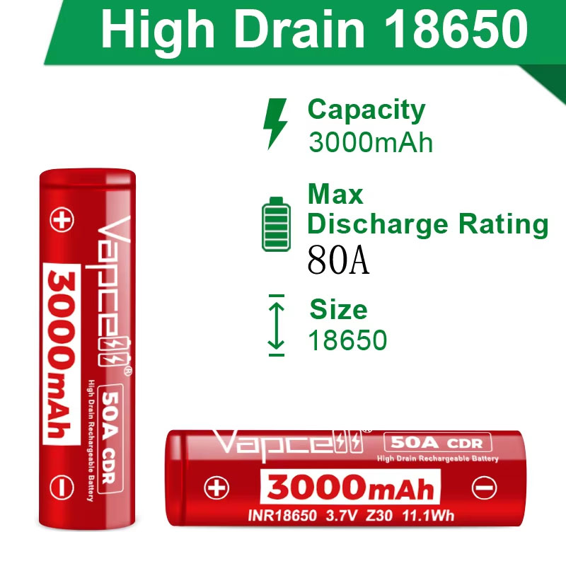 High Drain INR18650 Battery Va - مراجعة Vape Battery 18650 وسعره