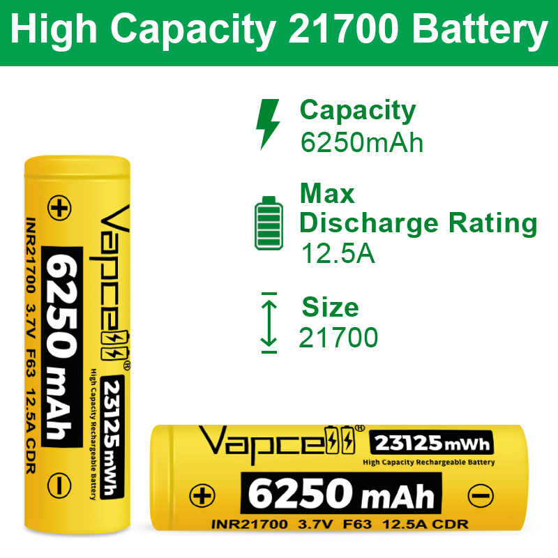 New Vapcell F63 21700 Battery  - مراجعة Vape Battery 18650 وسعره
